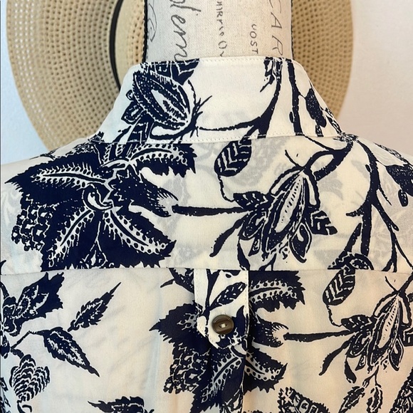 AGACI | Women’s Navy and Cream High Collar Long Sleeve Romper Size Medium - Picture 6 of 8